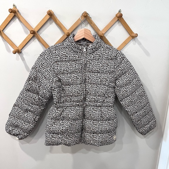 Gap Kids Leopard Print Puffer Coat Size 